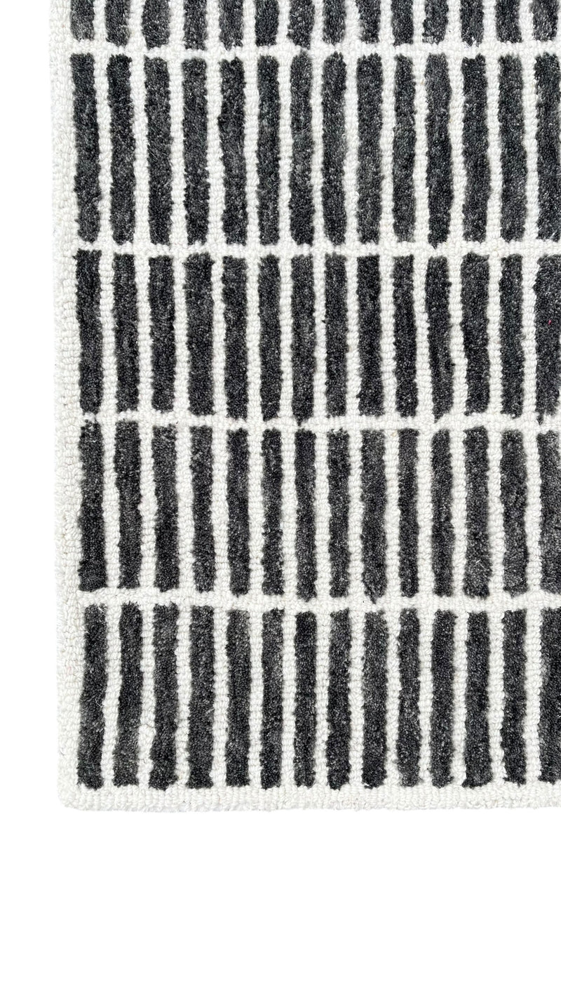 Capitola Hand Tufted Wool Rug | Charcoal Grey & Ivory Textured Area Rug | Modern Minimalist Carpet