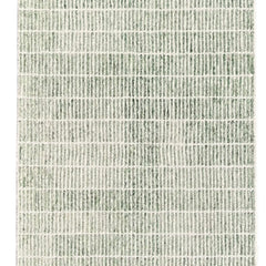 Capitola Hand Tufted Wool Rug | Green & Ivory Textured Striped Area Rug | Modern Minimalist Carpet