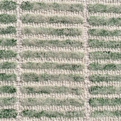 Capitola Hand Tufted Wool Rug | Green & Ivory Textured Striped Area Rug | Modern Minimalist Carpet