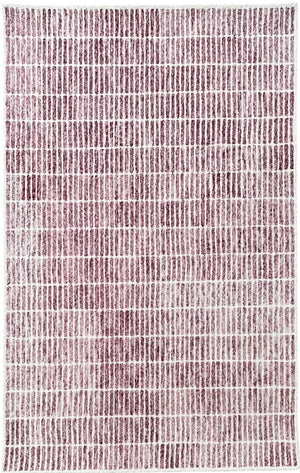 – Wine & Ivory Striped Modern Area Rug | Textured Contemporary Carpet