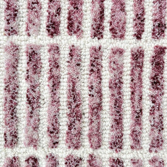 Capitola Hand Tufted Wool Rug – Wine & Ivory Striped Modern Area Rug | Textured Contemporary Carpet