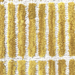 Capitola Hand Tufted Wool Rug –Yellow & White Striped Modern Area Rug | Textured Contemporary Carpet