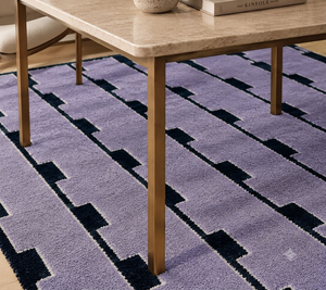 Purple Area Rug | Hand-Tufted Wool Art Deco Nordic Rug Geometric-Design