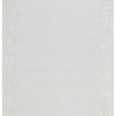 Glam Wool Pebble Border Hand-Tufted Wool & Viscose Rug | Ivory Textured Modern Area Rug