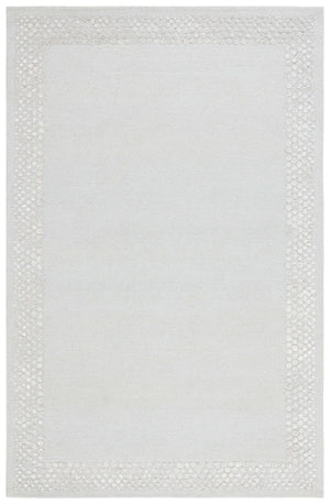 Glam Wool Pebble Border Hand-Tufted Wool & Viscose Rug | Ivory Textured Modern Area Rug