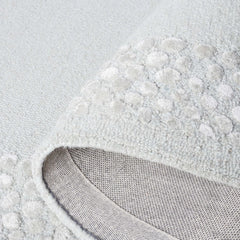Glam Wool Pebble Border Hand-Tufted Wool & Viscose Rug | Ivory Textured Modern Area Rug