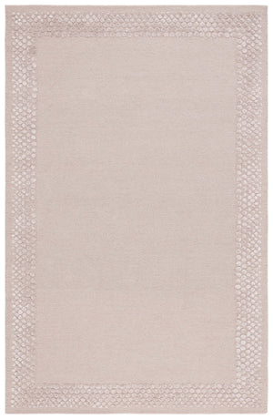 Pebble Border Hand-Tufted Wool & Viscose Rug | Blush Beige Textured Modern Area Rug