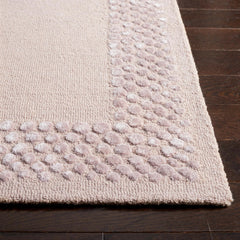 Pebble Border Hand-Tufted Wool & Viscose Rug | Blush Beige Textured Modern Area Rug