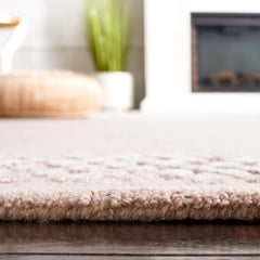 Pebble Border Hand-Tufted Wool & Viscose Rug | Blush Beige Textured Modern Area Rug