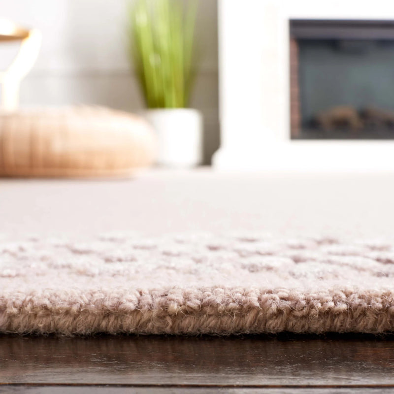 Pebble Border Hand-Tufted Wool & Viscose Rug | Blush Beige Textured Modern Area Rug