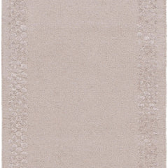 Pebble Border Hand-Tufted Wool & Viscose Rug | Blush Beige Textured Modern Area Rug