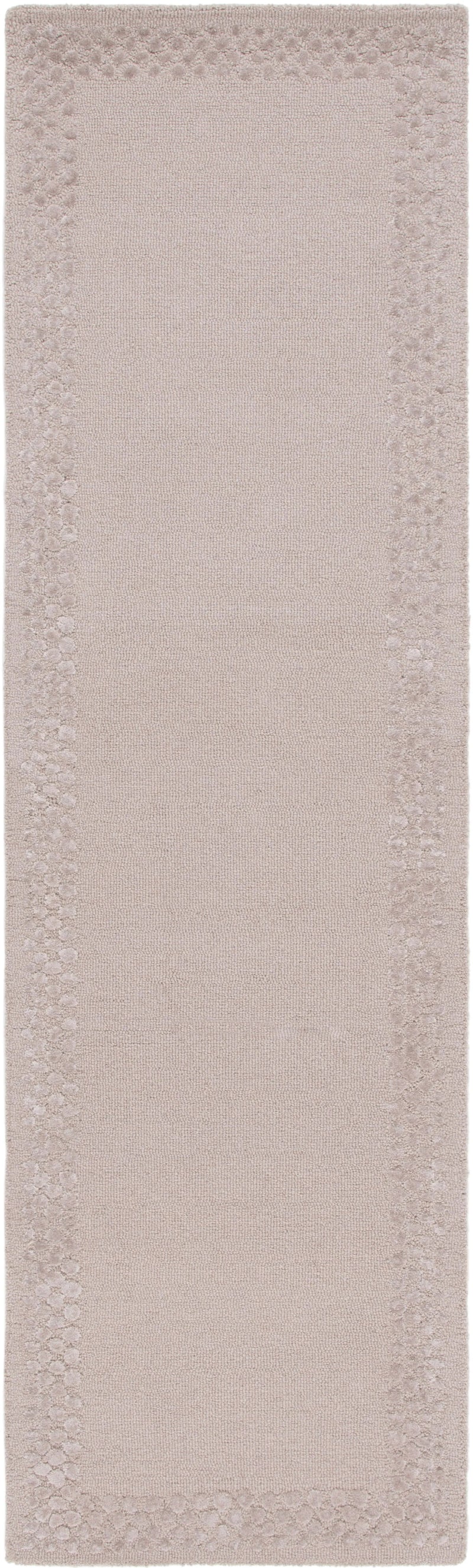 Pebble Border Hand-Tufted Wool & Viscose Rug | Blush Beige Textured Modern Area Rug