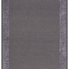 Glam Wool Pebble Border Hand-Tufted Wool & Viscose Rug | Ash Grey Textured Modern Area Rug