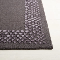 Glam Wool Pebble Border Hand-Tufted Wool & Viscose Rug | Ash Grey Textured Modern Area Rug