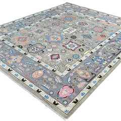 Heirloom Traditional Hand Knotted Wool Rug Ash Grey