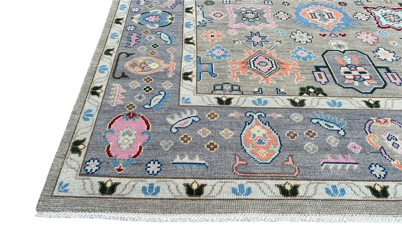 Heirloom Traditional Hand Knotted Wool Rug Ash Grey