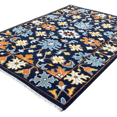 Heritage Oriental Hand Knotted Wool Rug navy Blue