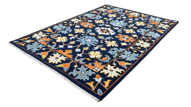Heritage Oriental Hand Knotted Wool Rug navy Blue