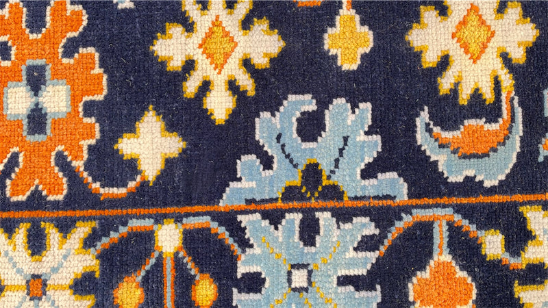 Heritage Oriental Hand Knotted Wool Rug navy Blue
