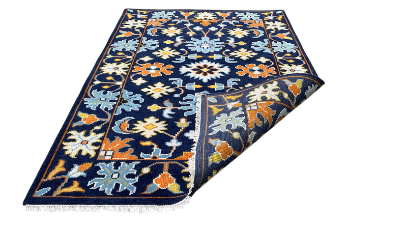 Heritage Oriental Hand Knotted Wool Rug navy Blue