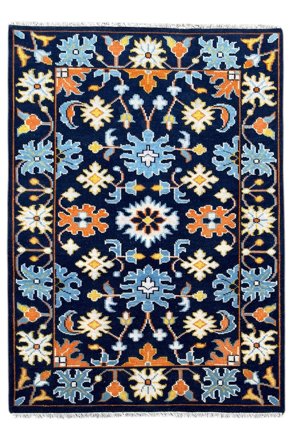 Heritage Oriental Hand Knotted Wool Rug navy Blue