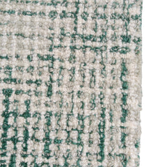 Emerald Green & Ivory Hand-Tufted Wool Rug | Textured Loop Pile Modern Area Rug