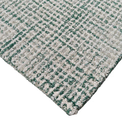 Emerald Green & Ivory Hand-Tufted Wool Rug | Textured Loop Pile Modern Area Rug