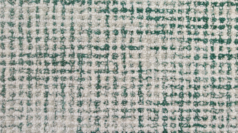 Emerald Green & Ivory Hand-Tufted Wool Rug | Textured Loop Pile Modern Area Rug