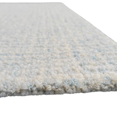Sky Blue & Ivory Hand-Tufted Wool Rug | Textured Loop Pile Modern Area Rug