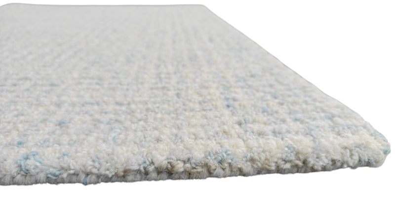 Sky Blue & Ivory Hand-Tufted Wool Rug | Textured Loop Pile Modern Area Rug