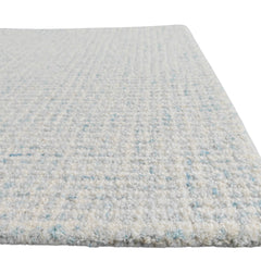 Sky Blue & Ivory Hand-Tufted Wool Rug | Textured Loop Pile Modern Area Rug