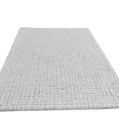 Sky Blue & Ivory Hand-Tufted Wool Rug | Textured Loop Pile Modern Area Rug