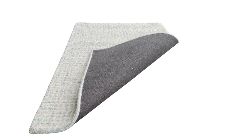 Sky Blue & Ivory Hand-Tufted Wool Rug | Textured Loop Pile Modern Area Rug