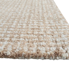 Siena Tan & Ivory Hand-Tufted Wool Rug | Textured Loop Pile Geometric Area Rug