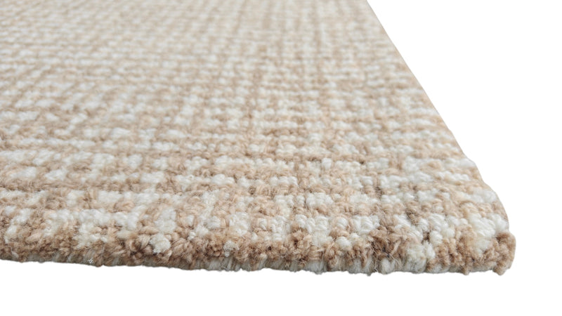 Siena Tan & Ivory Hand-Tufted Wool Rug | Textured Loop Pile Geometric Area Rug