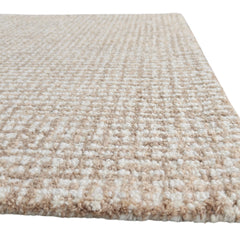 Siena Tan & Ivory Hand-Tufted Wool Rug | Textured Loop Pile Geometric Area Rug
