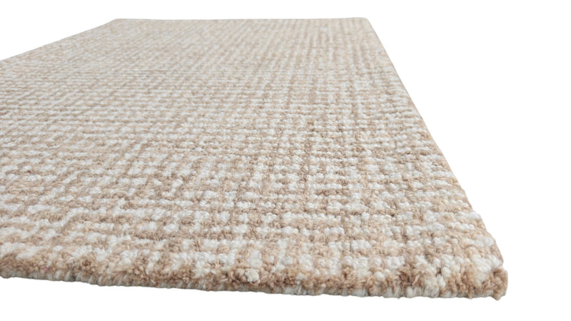 Siena Tan & Ivory Hand-Tufted Wool Rug | Textured Loop Pile Geometric Area Rug