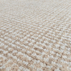 Siena Tan & Ivory Hand-Tufted Wool Rug | Textured Loop Pile Geometric Area Rug