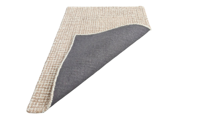 Siena Tan & Ivory Hand-Tufted Wool Rug | Textured Loop Pile Geometric Area Rug