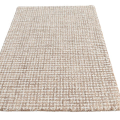 Siena Tan & Ivory Hand-Tufted Wool Rug | Textured Loop Pile Geometric Area Rug