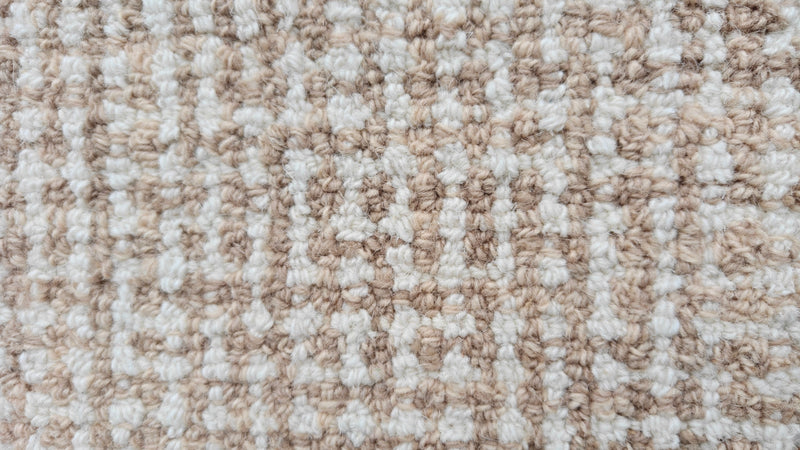 Siena Tan & Ivory Hand-Tufted Wool Rug | Textured Loop Pile Geometric Area Rug