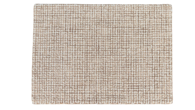 Siena Tan & Ivory Hand-Tufted Wool Rug | Textured Loop Pile Geometric Area Rug