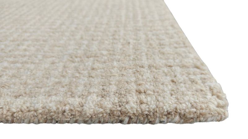 Arden Oatmeal Ivory Hand-Tufted Wool Rug | Textured High Loop Pile Modern Area Rug