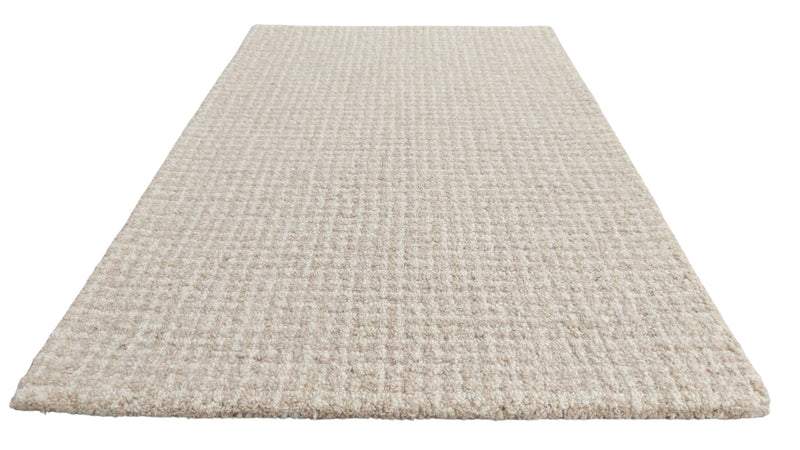 Arden Oatmeal Ivory Hand-Tufted Wool Rug | Textured High Loop Pile Modern Area Rug
