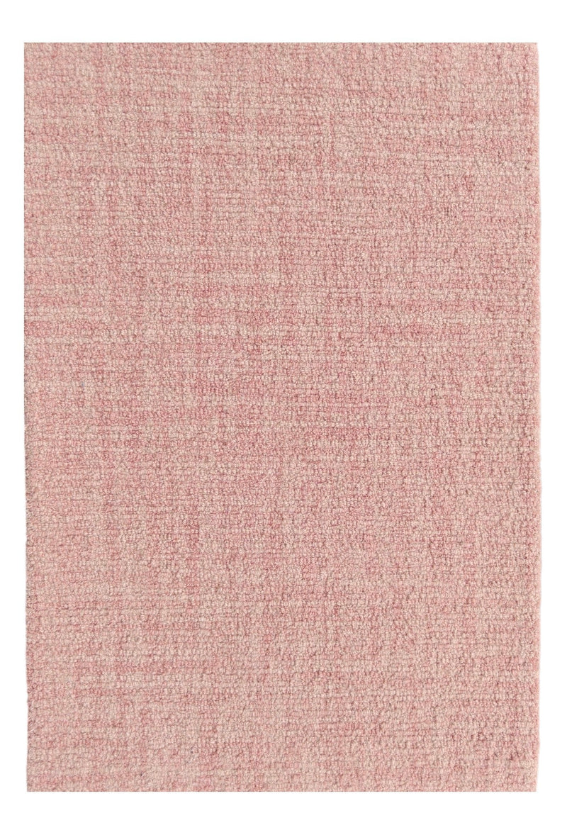Blush Pink Loop Wool Area Rug | Hand-Tufted Textured Solid Modern Carpet