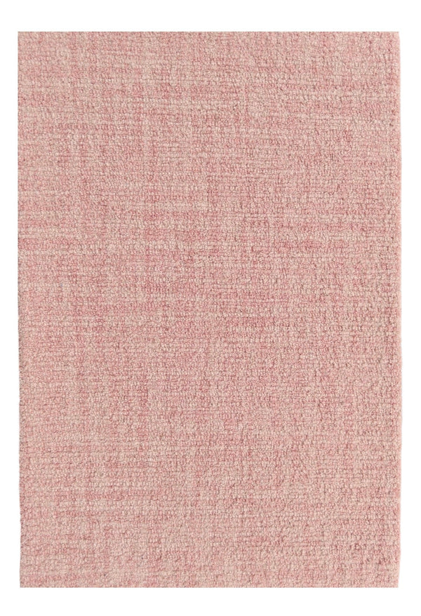 Blush Pink Loop Wool Area Rug | Hand-Tufted Textured Solid Modern Carpet