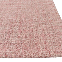Blush Pink Loop Wool Area Rug | Hand-Tufted Textured Solid Modern Carpet