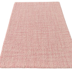 Blush Pink Loop Wool Area Rug | Hand-Tufted Textured Solid Modern Carpet