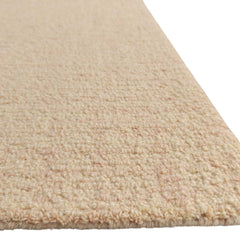 Beige Loop Wool Area Rug | Hand-Tufted Solid Modern Carpet