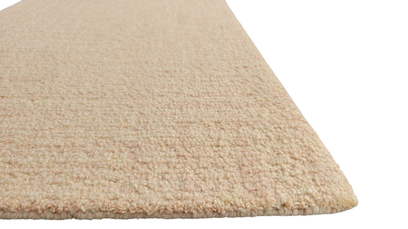 Beige Loop Wool Area Rug | Hand-Tufted Solid Modern Carpet